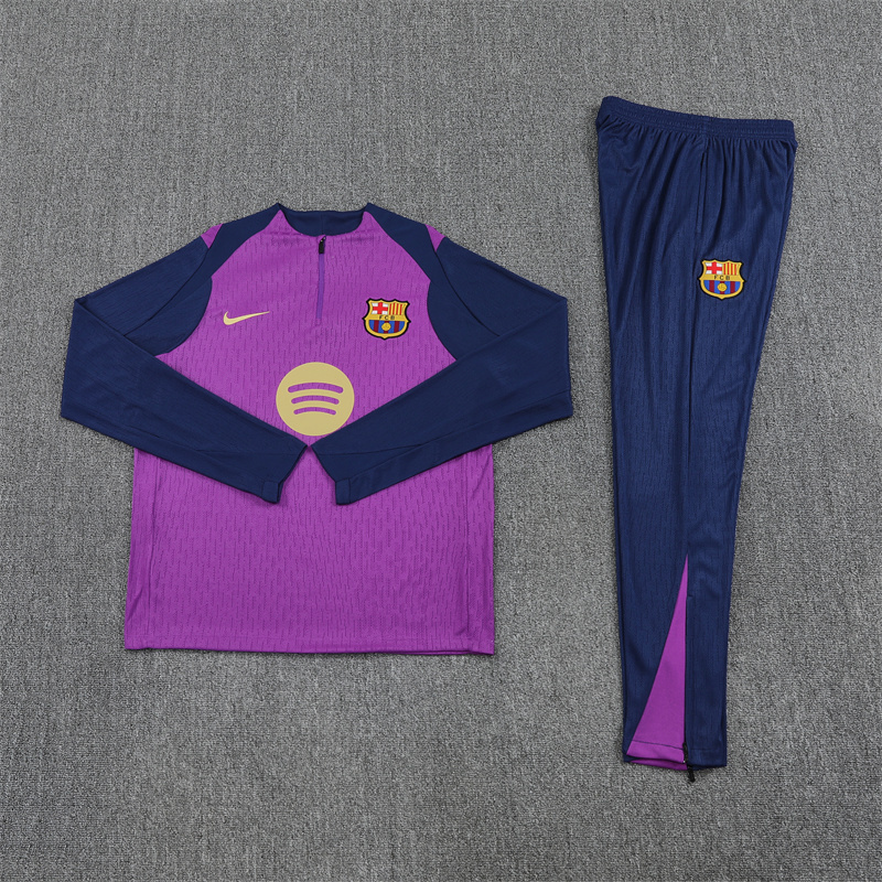 2025/26 Barcelona Purple Half Pull Training Suit (Adults&Kids)