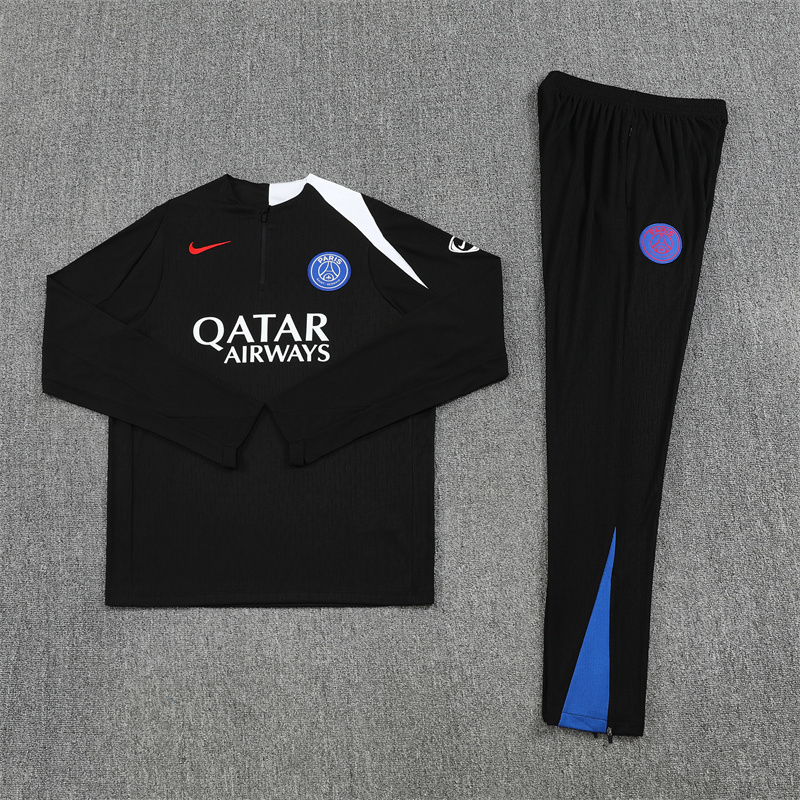2025/26 PSG Black Half Pull Training Suit (Adults&Kids)