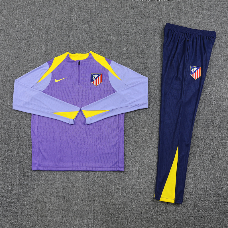 2025/26 Atletico Madrid Purple Half Pull Training Suit (Adults&Kids)