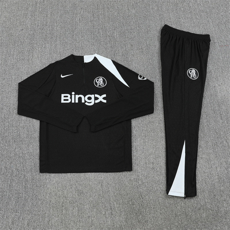 2025/26 Chelsea Black Half Pull Training Suit (Adults&Kids)