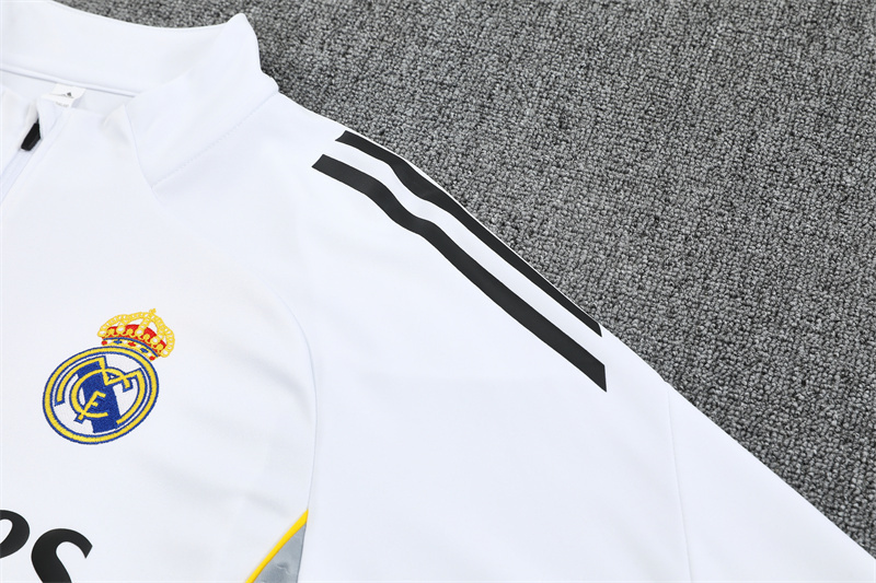 2025/26 Real Madrid White Half Pull Training Suit (Adults&Kids)