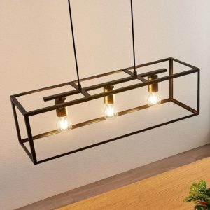 extra Suspension au toit, 72 cm, noir, 3 lampes, métal