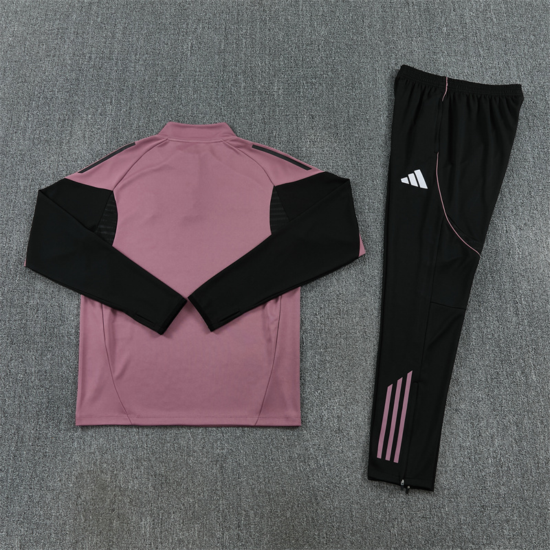 2025/26 Real Madrid Purple Half Pull Training Suit Yupoo Soccer Jerseys (Adults&Kids)