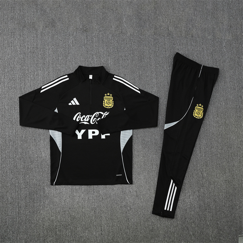 2025/26 Argentina Black Half Pull Training Suit (Adults&Kids)